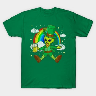 St Patricks Day Alien Leprechaun Irish Sci Fi T-Shirt